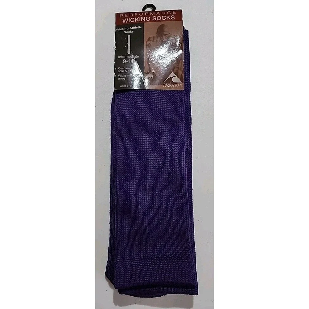 Augusta Sportswear Socks Purple New In Package 9-11 Moisture Wicking